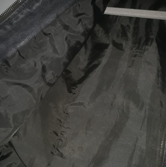 Rustic Gray Ruffled Converse Bomber Jacket - Picture 5 of 6